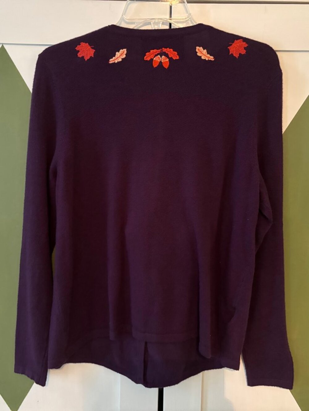 ModCloth x Collectif Purple/Orange Fall-Themed Cardigan - Picture 5 of 7